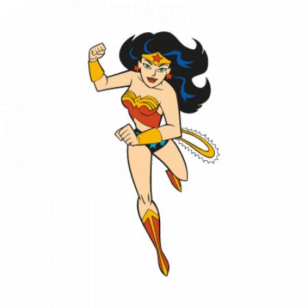 Wonder Woman Cartoon Vector Logo