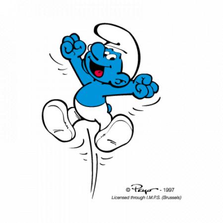 Smurf Jumping Vector Logo